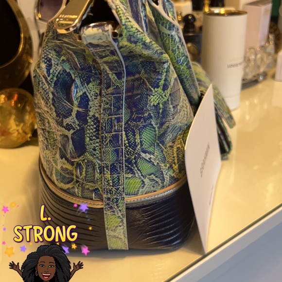 Brahmin Green Viper Mackay with matching wallet - Picture 4 of 8